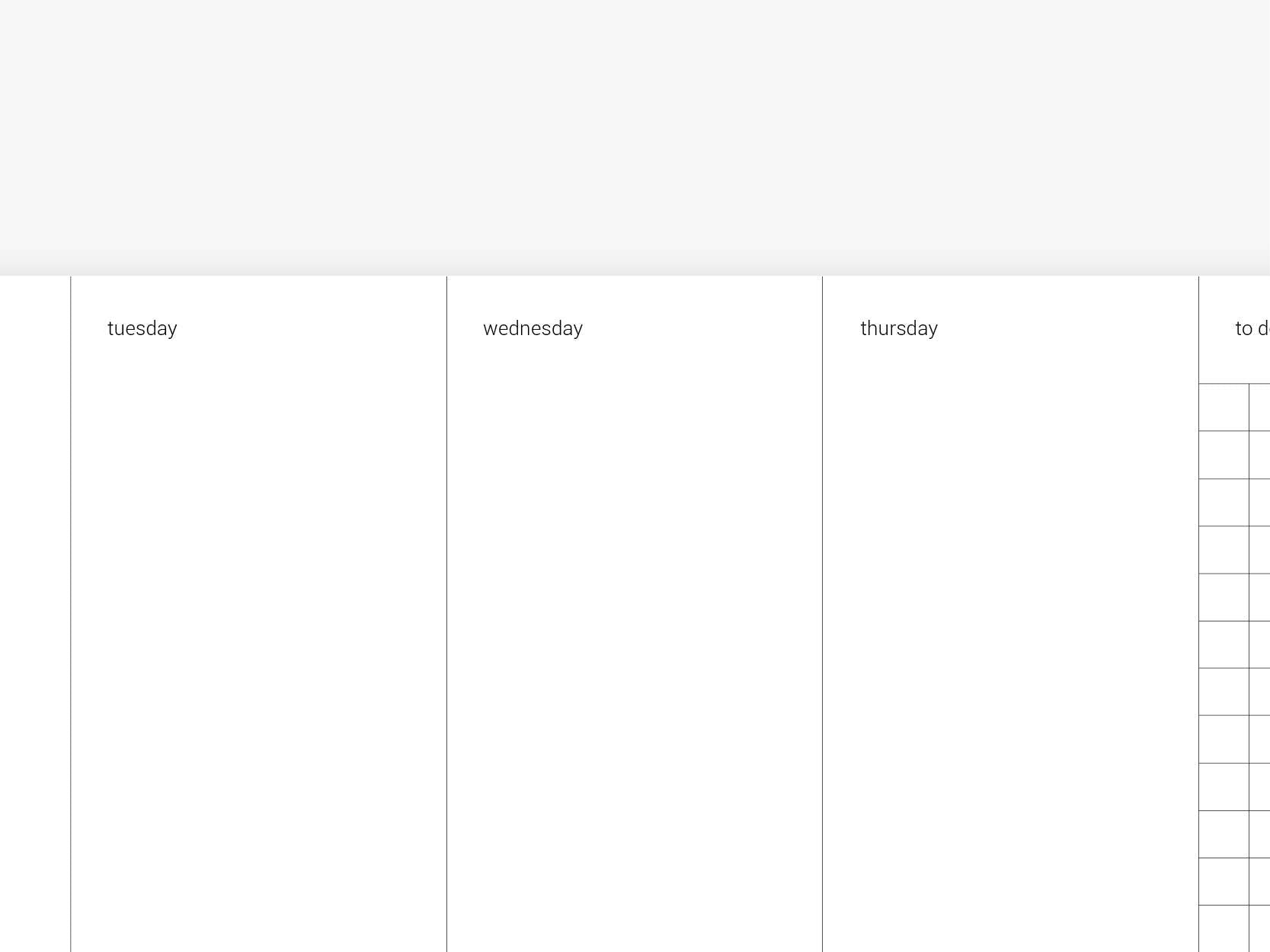 Weekly Desk Planner "Plain"