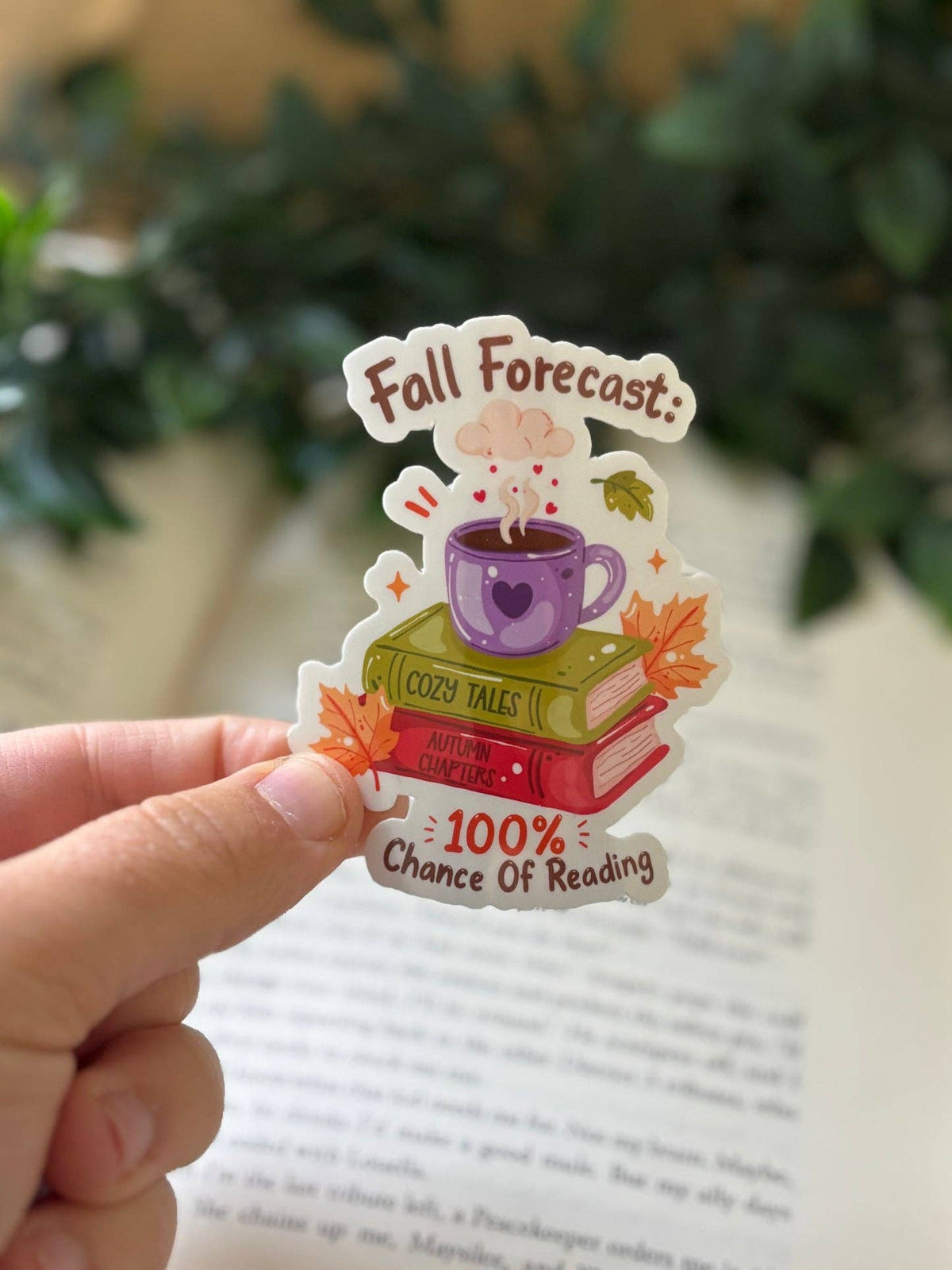 100% chance of reading | Vinyl klistremerke