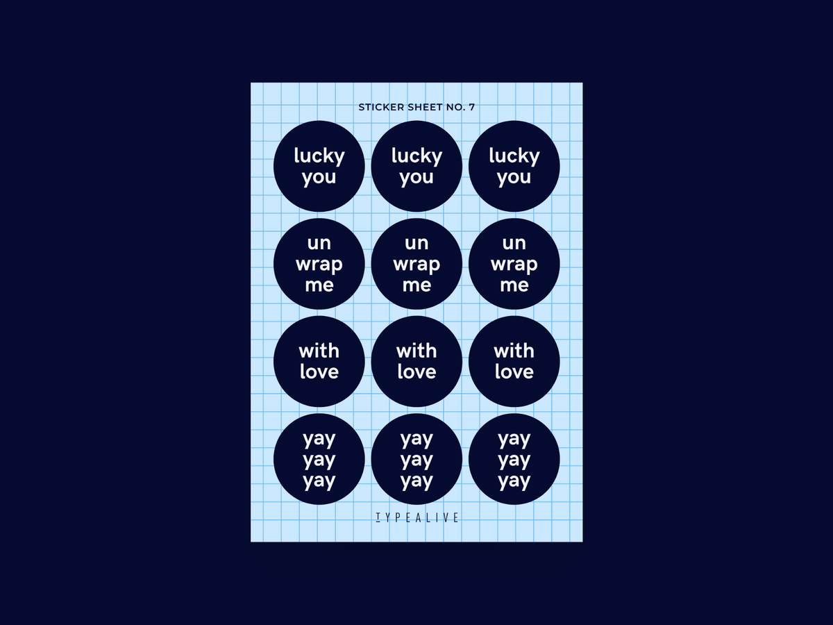 Sticker Sheet No. 7
