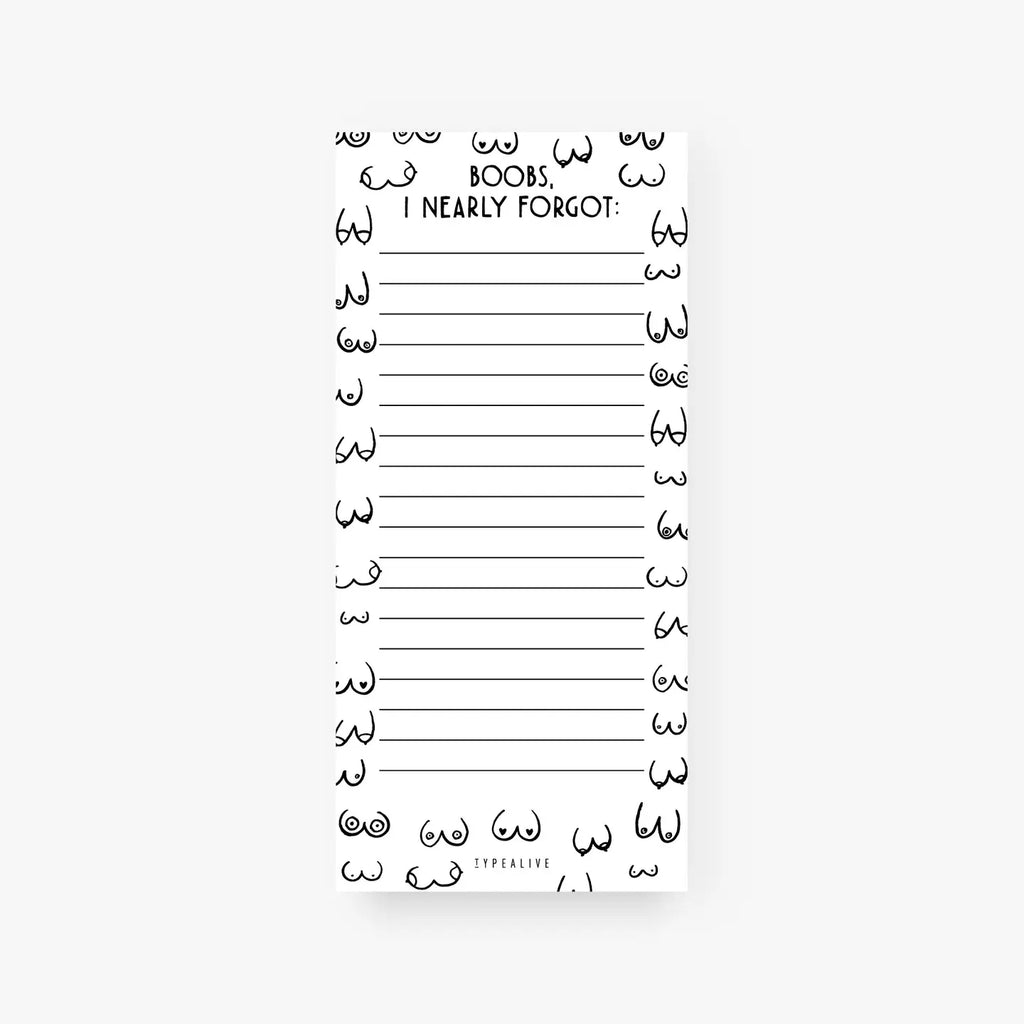 Notepad "Boobs I Nearly Forgot"