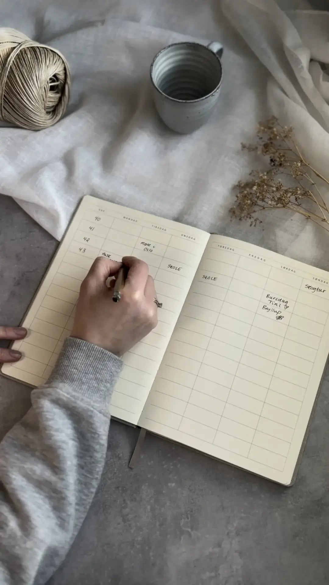 Ukeplanlegger uten datoer – Ettårig med daglige to-do lister