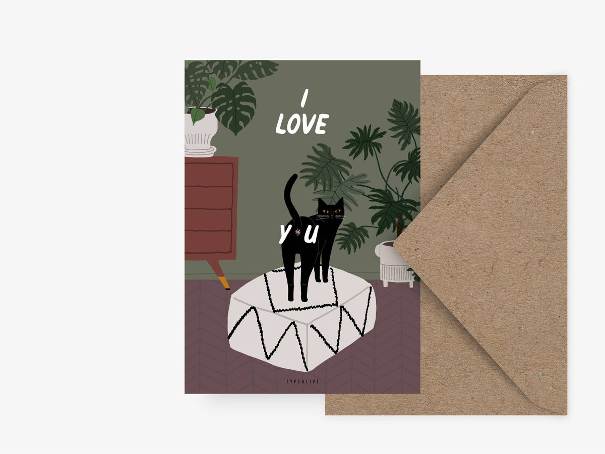 Cat "I Love You" Kort
